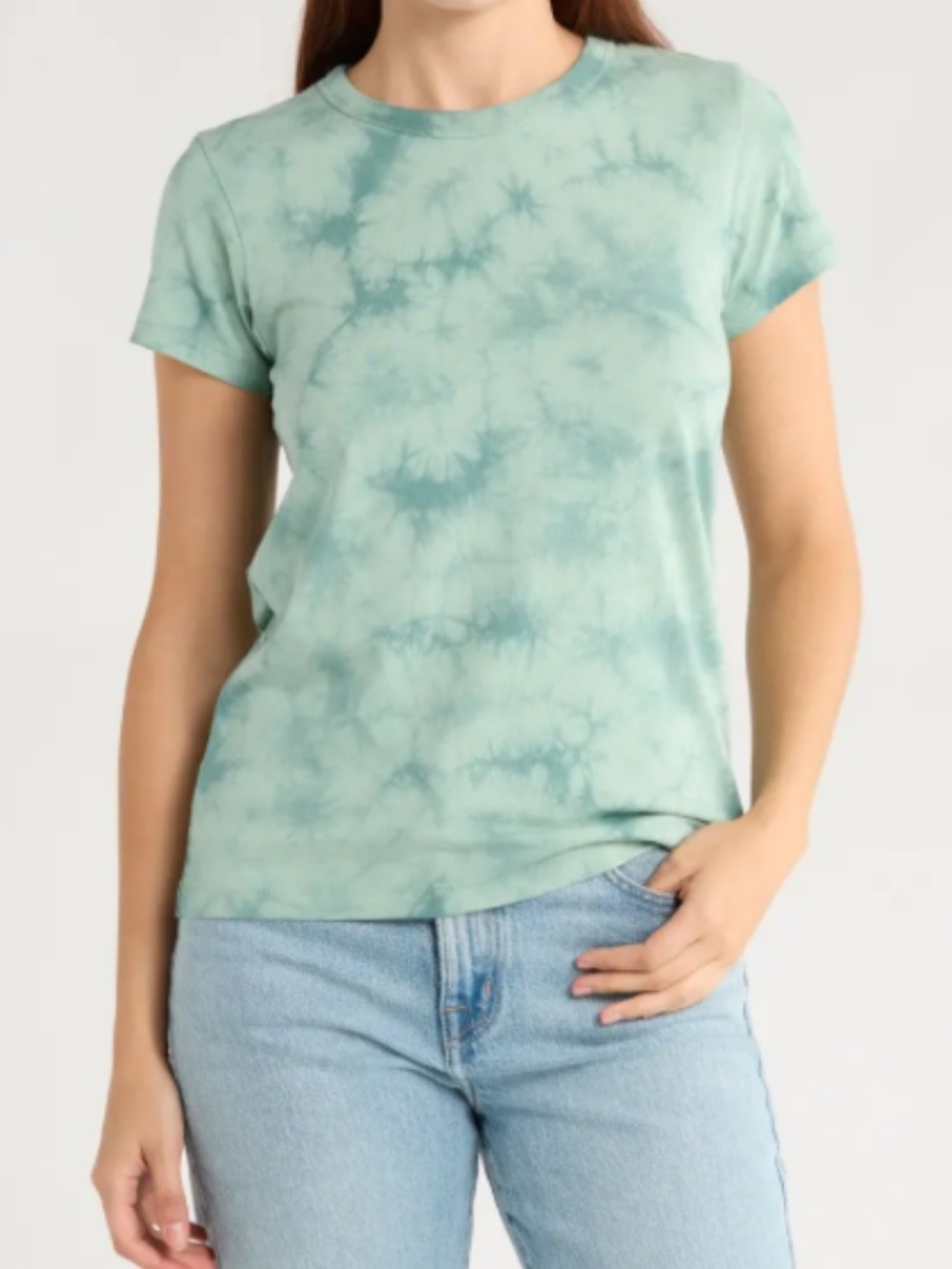 rag & bone Mint Tie-Dye Short Sleeve Crewneck Tee